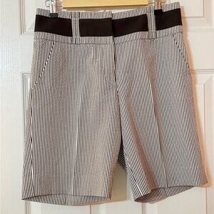 Etcetera Seersucker Brown and White Bermuda Shorts